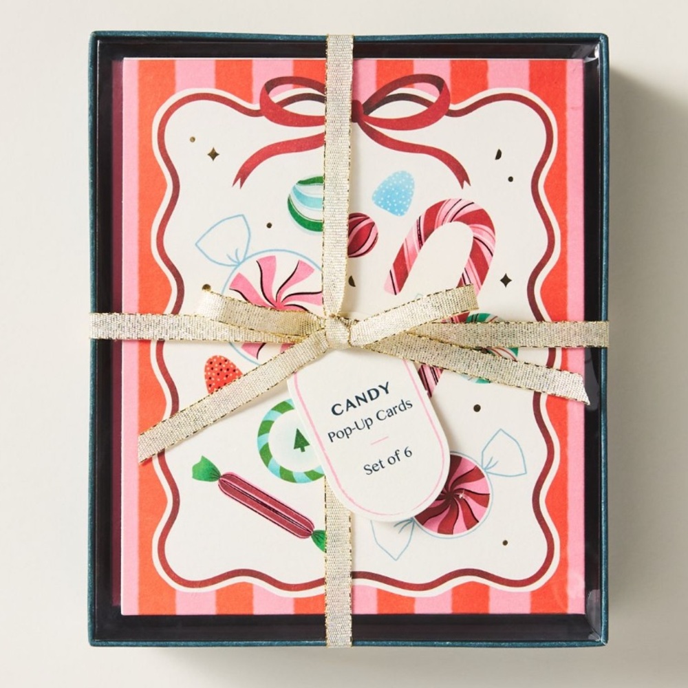 Anthropologie Christmas Festive Candy Pop-Up Card Set